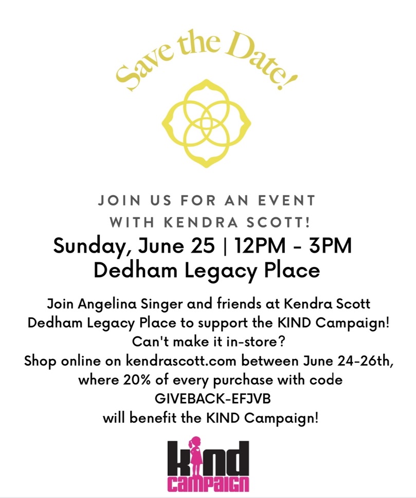 asinger320's tweet image. Massively grateful, thankful, and blessed to get to partner with @KendraScott to support @kindcampaign at this exciting event! Come shop in person on Sunday, June 25th OR online all weekend to help raise awareness about and prevent bullying in schools #nonprofit #antibullying