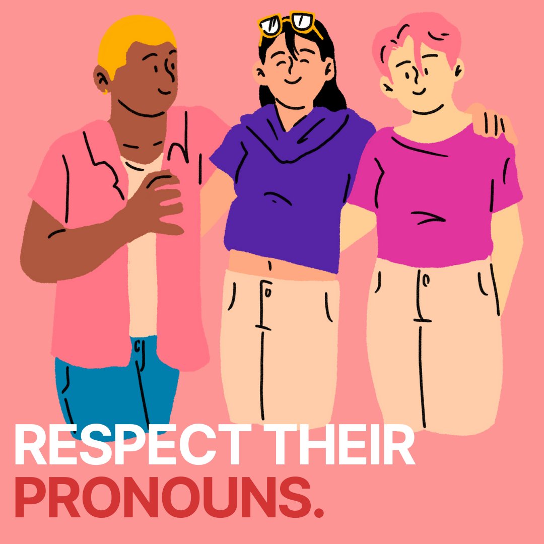 Celebrating #Pride2023 with a reminder: According to the @TrevorProject's 2023 Survey, transgender and nonbinary youth who reported having pronouns respected by all the people they lived with reported lower rates of attempting suicide. #RespectPronouns #TransLivesMatter