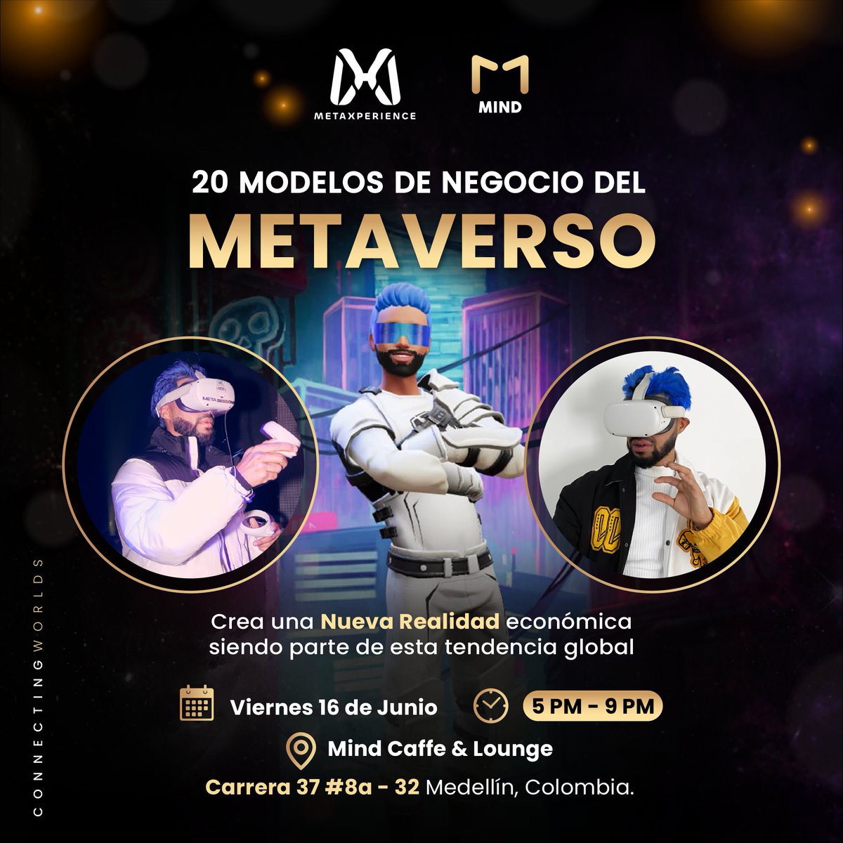 satoshiteam_'s tweet photo. Únete a nosotros en un evento revolucionario donde te guiaremos en el apasionante viaje hacia la inmersión total en el metaverso 

🗓️ Viernes, 16 de junio
🕔 5:00 P. M — 9:00 P. M
📍Mind Caffe & Lounge 
Carrera 37 #8a — 32 Medellín, Col.

Experimenta la emoción de asistir a conferencias y eventos en vivo sin salir de tu hogar. Conecta con personas de todo el mundo en tiempo real, compartiendo ideas, colaborando en proyectos y expandiendo tus horizontes profesionales. 

Descubre cómo el metaverso está redefiniendo la forma en que interactuamos, aprendemos y creamos. 

¡Es hora de dar el salto hacia el futuro! 🪐💫 

#MindCrypto #Mind #MindWorld #Metaverse #Future #MetaverseWorlds
#Spatial #VirtualReality