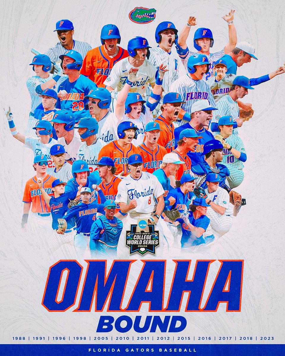 Gator Baseball is Omaha Bound! ⚾️🐊⚾️
#GatorNation #OmahaBound