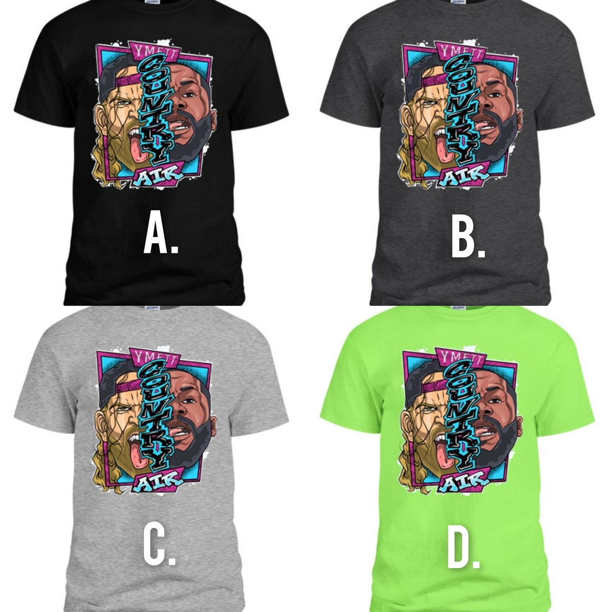 ***MERCH ALERT***

Here is it! @cpartzgraphics killed it! A little over a month ago he told us he had an idea for us &amp; just asked us to trust him. He never fails to keep us looking fresh, &amp; he absolutely killed it with this design!

Let us know which 2 color shirts you like best!