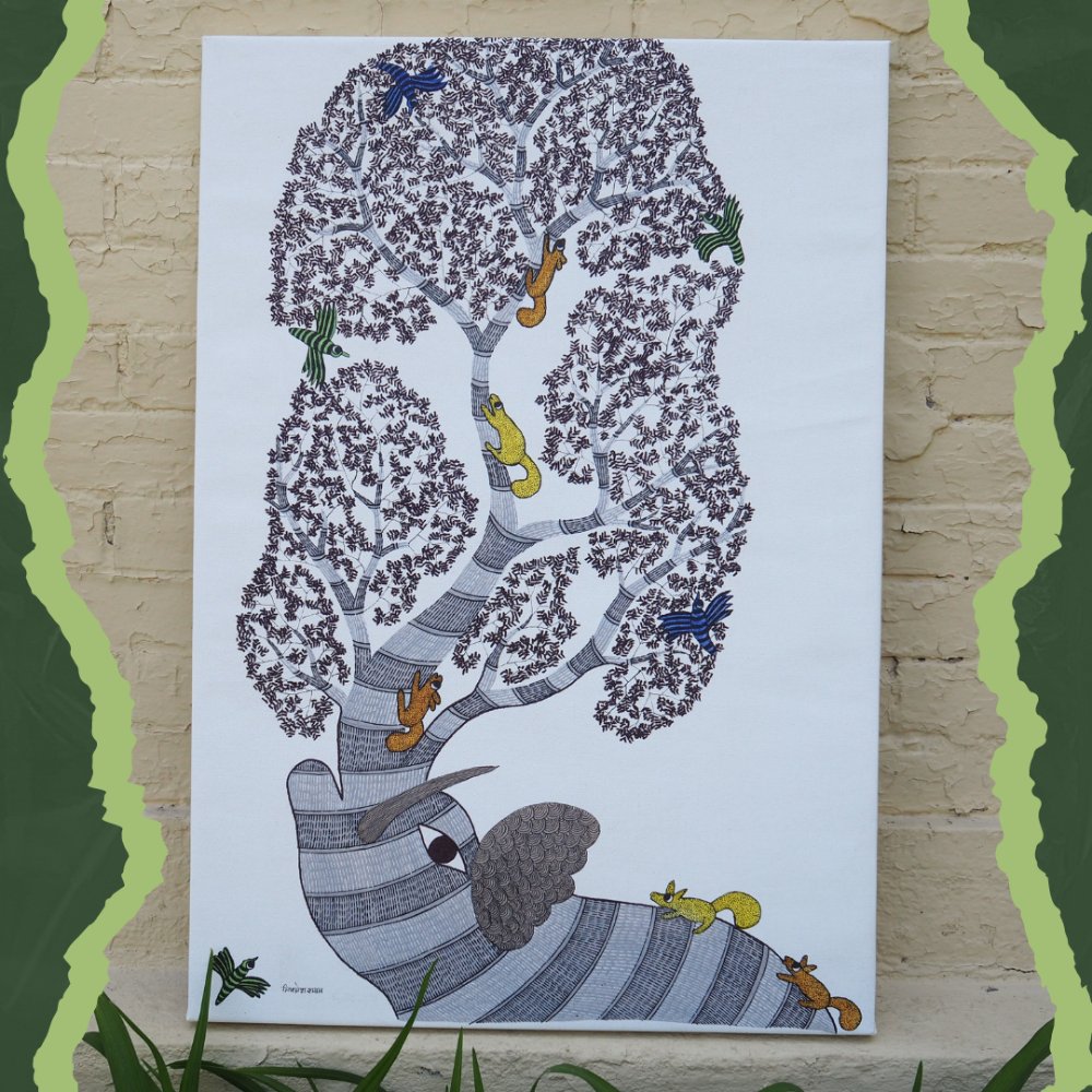 📷SILENT AUCTION SPOTLIGHT📷📷
bit.ly/PangeaSilentAu…
This Artistic piece “Joyful Elephant” is a Gond Tribal Style of painting designed by Mithlesh Shyam. Gond Art has developed from the very heart of India, Madhya Pradesh. Support this work today by making a bid!
