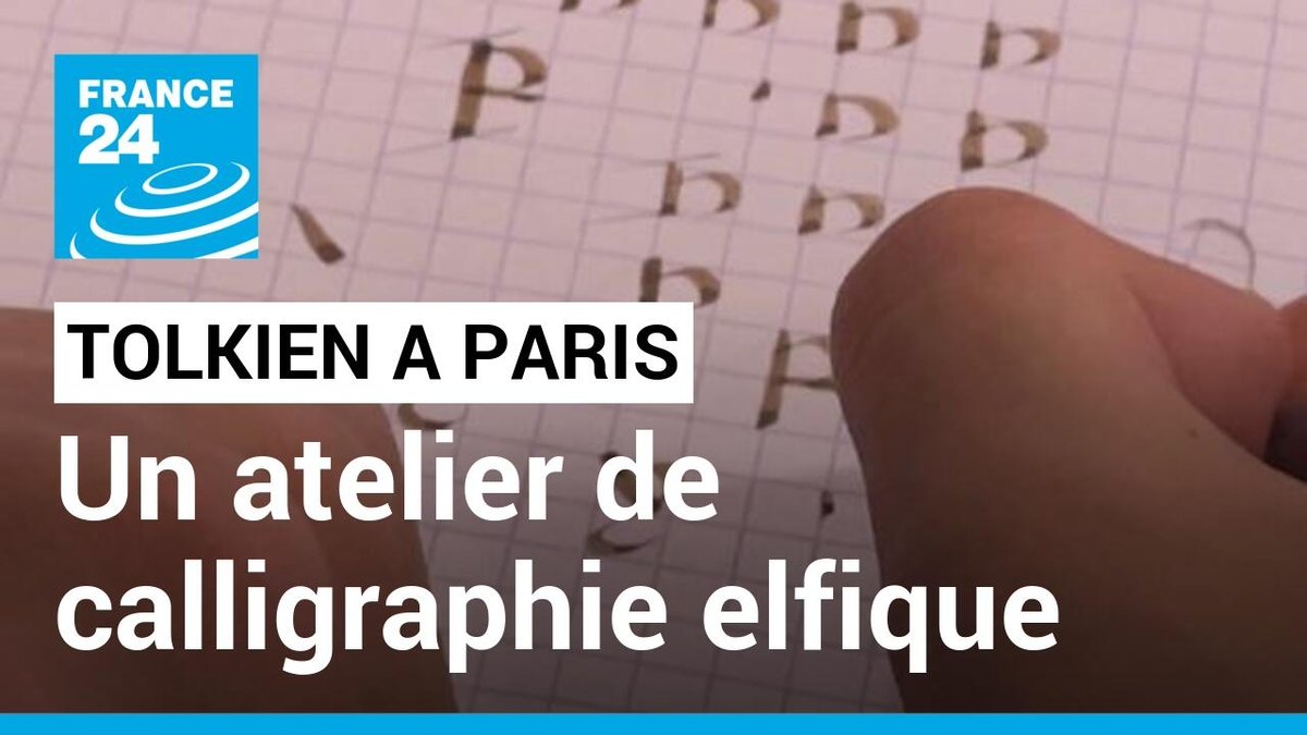 F24ActuFrance's tweet photo. Un atelier de calligraphie elfique en l'honneur de Tolkien au cœur de Paris https://t.co/eaqtQeflrq https://t.co/lq7DFlt8OS