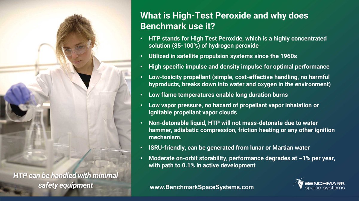 BenchmarkSpace's tweet photo. Recently published in @satmagazine, our Propellant Comparision Chart outlines performance, cost, safety, availability and on-orbit storability considerations across a selection of broadly utilized propellants. https://t.co/yROmUqEnuZ