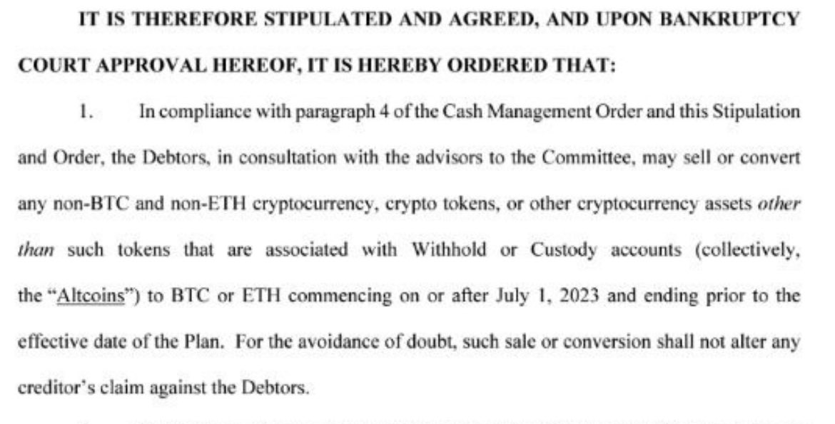 Jrag0x's tweet photo. ETH officially not an altcoin anymore, even in court orders. https://t.co/5CxCMCoflb