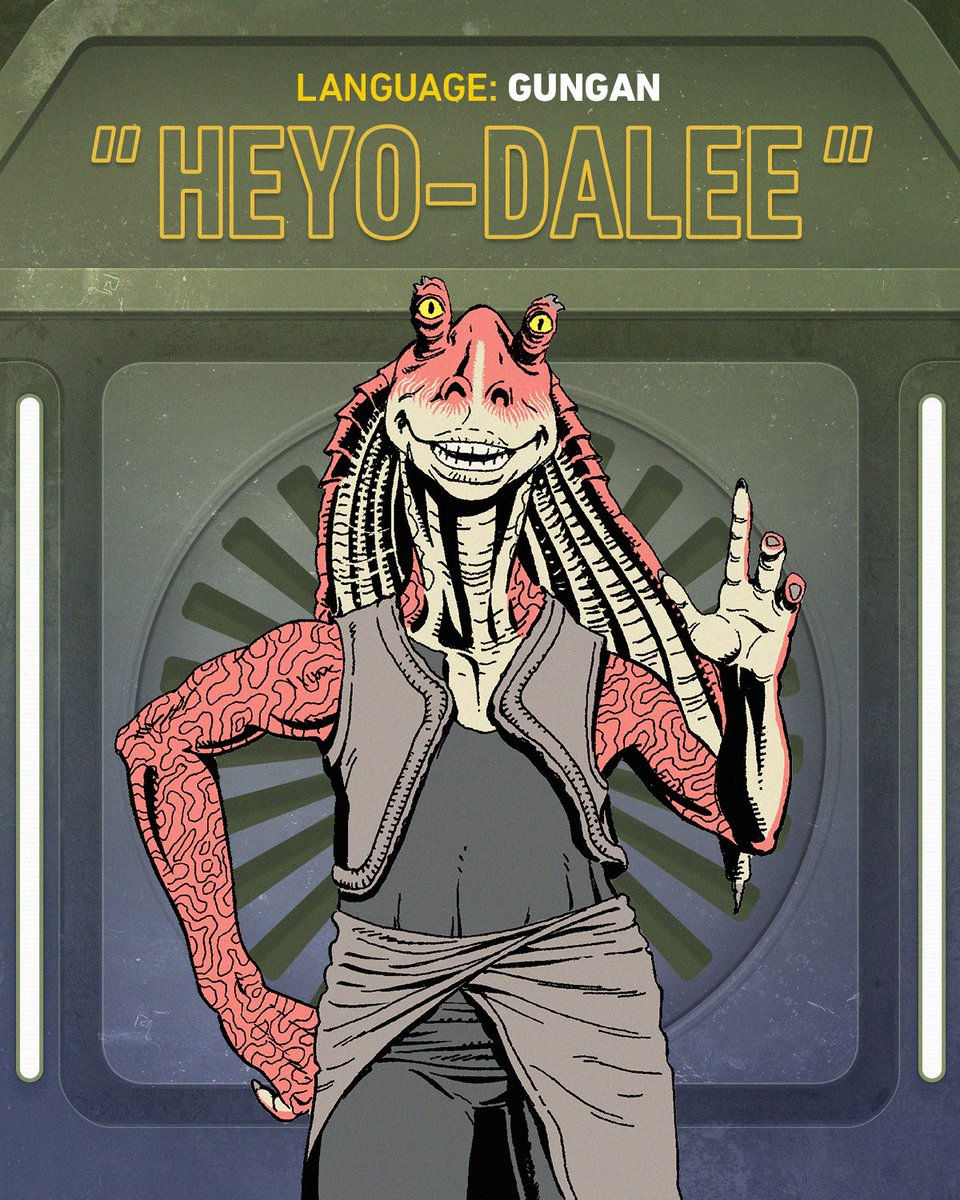 starwars's tweet photo. Hello there. 

Ready for a language lesson? Here's how to say “hello” in different languages in the galaxy. https://t.co/aeU58iMZQE