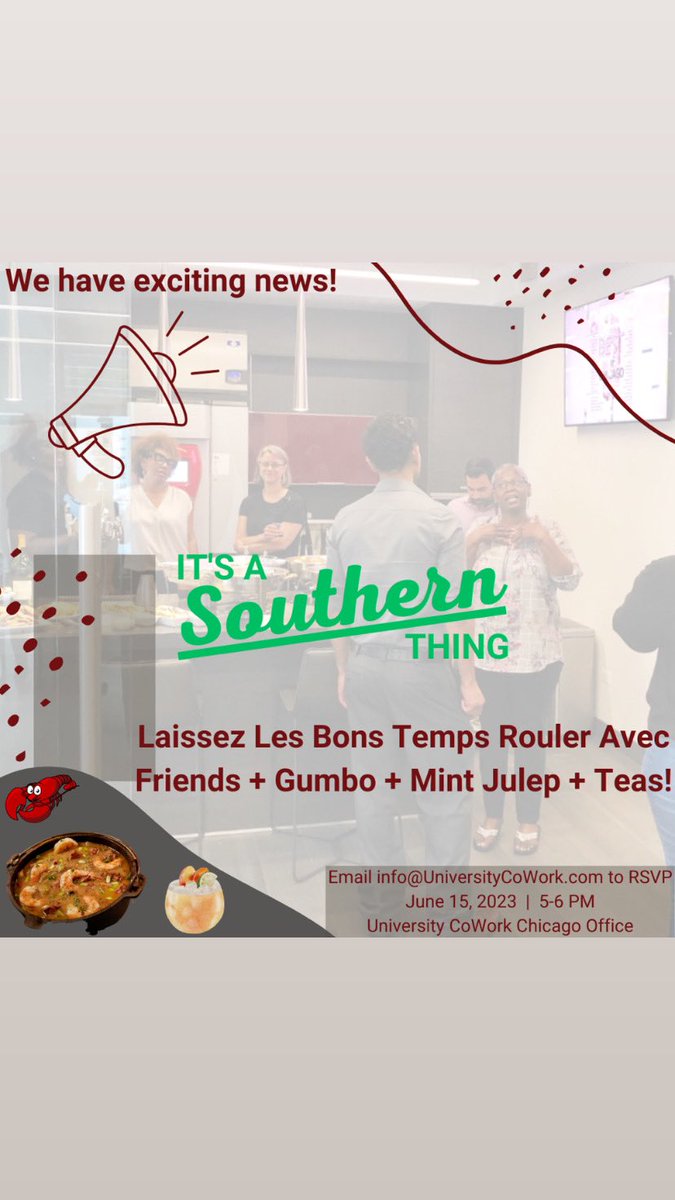 University CoWork Virtual Accelerator (@universitycw) on Twitter photo We have exciting #BreakingNews; join us Thurs June 15 5-6pm for Itβs A Southern Thing! Email info@UniversityCoWork.com to rsvp. info.UniversityCoWork.com/itsaSouthernThβ¦
#UniversityCoWork #Chicagoland #Chicago #southside #southland #WoodlawnWorks #SouthlandWorks #hazelcrest #homewood #community We have exciting #BreakingNews; join us Thurs June 15 5-6pm for Itβs A Southern Thing! Email info@UniversityCoWork.com to rsvp. info.UniversityCoWork.com/itsaSouthernThβ¦
#UniversityCoWork #Chicagoland #Chicago #southside #southland #WoodlawnWorks #SouthlandWorks #hazelcrest #homewood #community