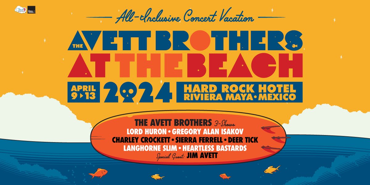 Heartless Bastards (@heartlessbstrds) on Twitter photo We're heading to Mexico with <a href="/theavettbros/">The Avett Brothers</a> April 9-13, 2024 for <a href="/Avettatthebeach/">Avetts At The Beach</a>! Room packages go on sale next week. More info at avettsatthebeach.com 🏖🌊 We're heading to Mexico with <a href="/theavettbros/">The Avett Brothers</a> April 9-13, 2024 for <a href="/Avettatthebeach/">Avetts At The Beach</a>! Room packages go on sale next week. More info at avettsatthebeach.com 🏖🌊