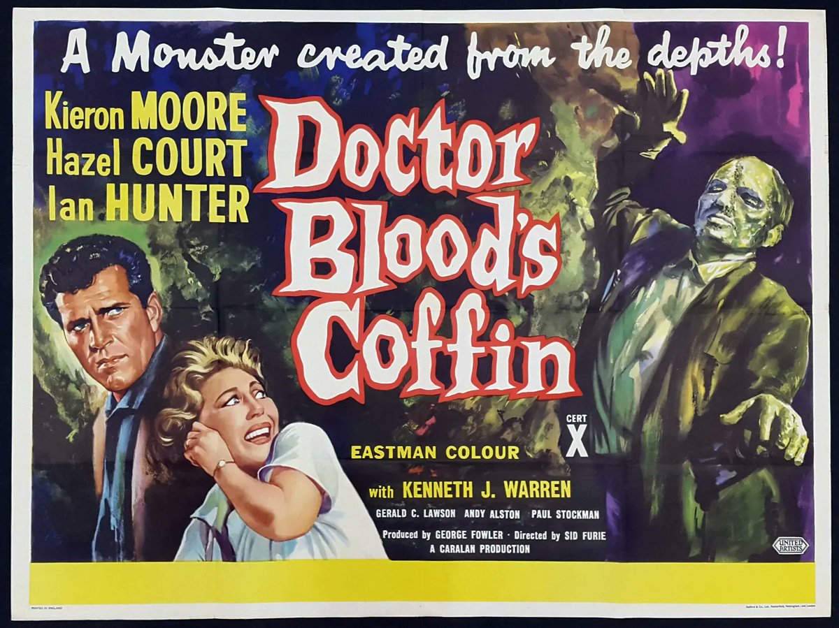 Tomorrow! Friday 16th June 9:05pm #KieronMoore #HazelCourt DOCTOR BLOOD'S COFFIN (1961) horror #TPTVsubtitles Part of The Cellar Club with #CarolineMunro