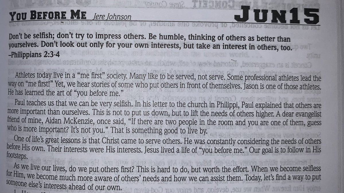 Todays self bible study out of - Philippians 2:3-4