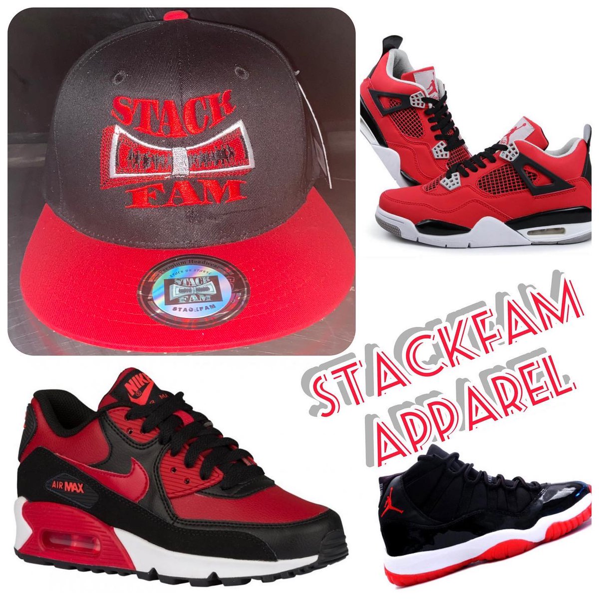 DeazyFrasier's tweet image. Black/Red StackFam Snapback, Place Your Orders Now #Fyp. #StackFam #Viral #Snapbacks #TruckerHats