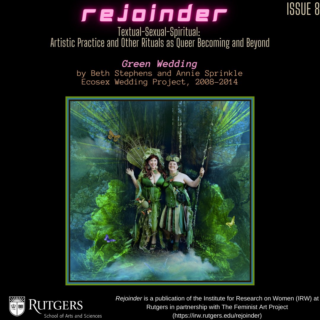 Rejoinder Issue 8, featuring Beth Stephens and Annie Sprinkle, is available online now. Please use the link in bio to start reading!

#irw #irwrutgers #rutgers #rutgersuniversity #textual #spiritual #queer #feminist