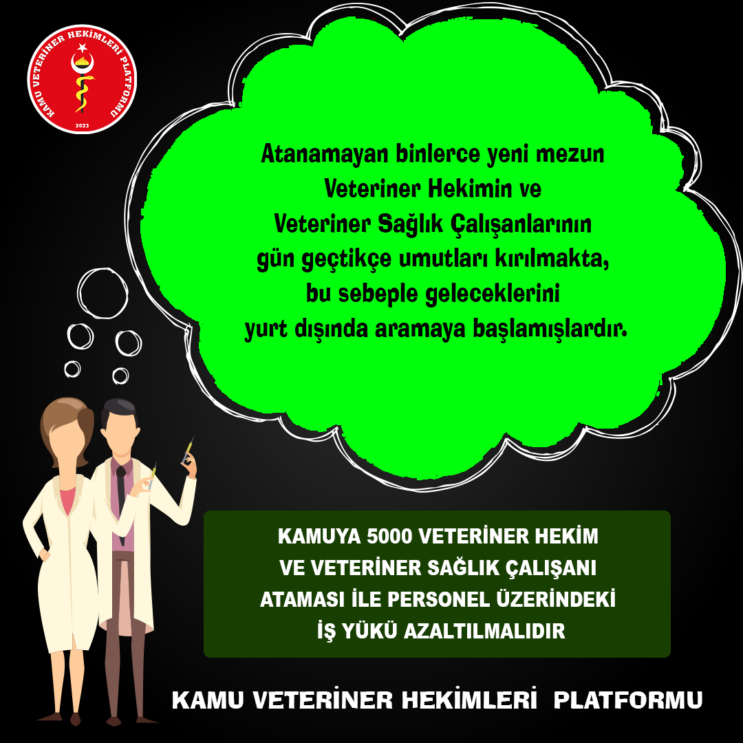 KamuVetHekimler's tweet photo. Kamuya en az 5000 bin Veteriner Hekim ve Veteriner Sağlık Çalışanı ataması ile personel üzerindeki iş yükü azaltılmalıdır.
#KamuVeterinerHekimiDuy https://t.co/y9t8mw3yRc