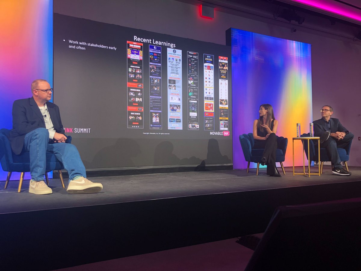 movableink's tweet photo. LIVE NOW at #ThinkSummit2023: @espn shares the secrets to designing the perfect marketing campaign!
We're looking under the hood of ESPN’s creative process as the team designs with personalization in mind. https://t.co/pb55oKCr3S