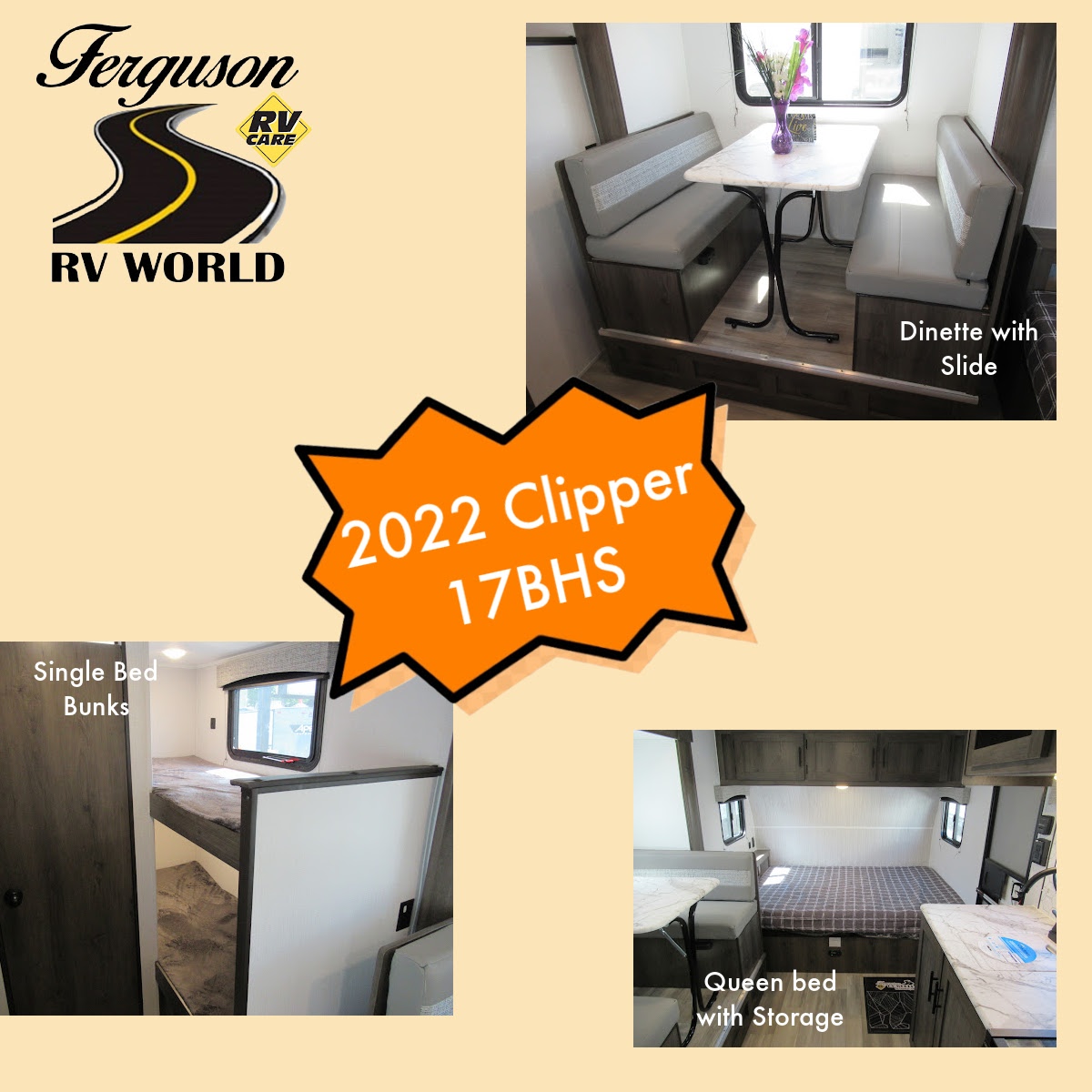 FergusonRVWorld's tweet photo. The 2022 Coachmen Clipper 17BHS has enough room for your next family adventure.
Whether it is a couple, a family, or grandchildren along for the ride, there is space for everyone to lay their heads.
#stthomas #summer2023 #coachmen #clipper #RVcare #ShopRVCare https://t.co/sxFWPI89e6