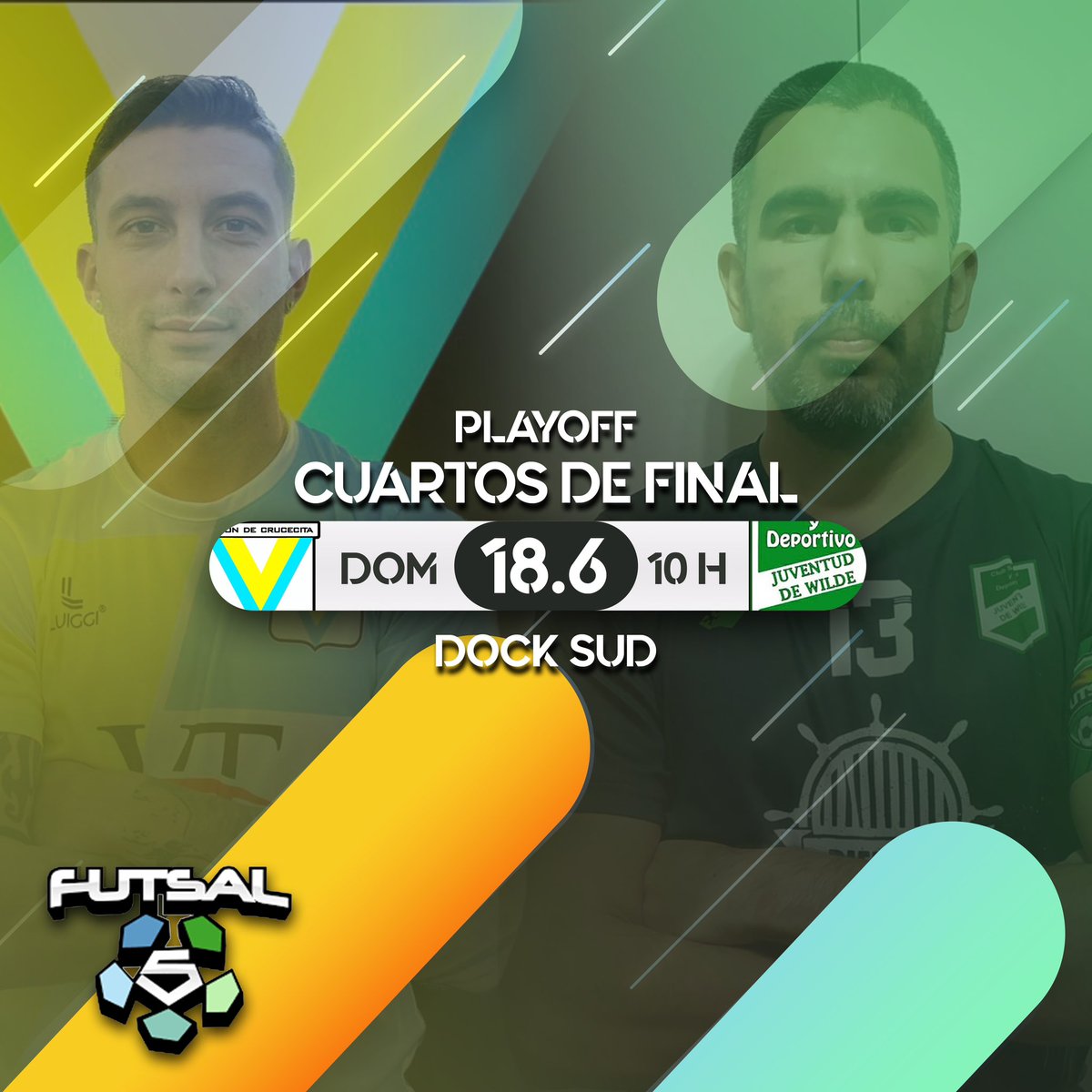 🔜⚽️ Playoffs en marcha! 

Quintana 🆚 Vias del sur

Sargento Cabral 🆚 Mitre 

Arsenal 🆚 Fatima

Union de Crucesita 🆚 Juventud de Wilde