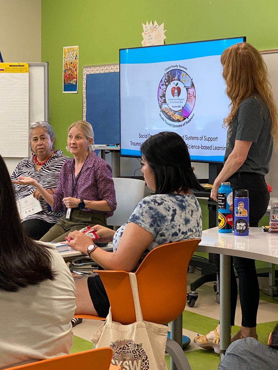 We were #ConnectedOnPurpose today using the movement-based Creative Teaching strategy Build-a-phrase to learn & process the Neurosequential Model. Strategies like these foster regulating routines for learners of all ages. Thank you @AISD_SEL_CPI for bringing us together!