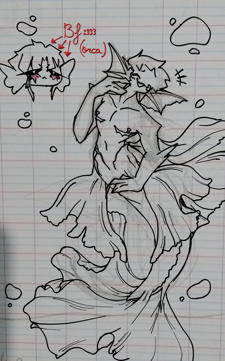 (Siamese fighting fish) Mermaid ryu !!!! (Veil one bcus they're my fav :333)
Uhhh....all I gotta say is that I got a biiit too excited and actually put effort in this one lmfao 
ALSO I WILL DESIGN ORCA ZUMA J SWEAR 😭😭