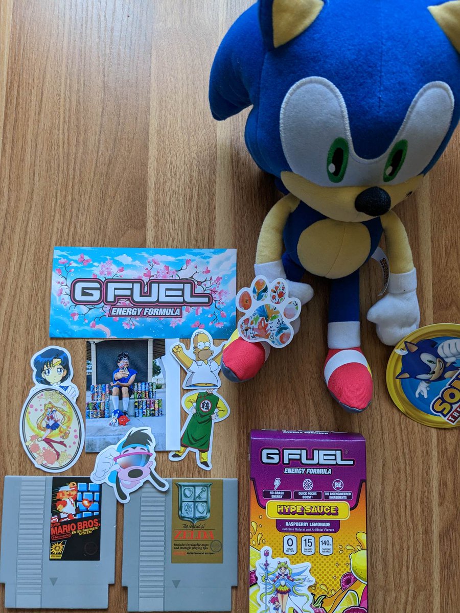 Celebration Giveaway!  ♡ Like + Follow + RT ♡ & comment your favorite GFUEL!

Sonic Plush + GFUEL Hype Sauce 6 Pack + GIA PIC + Stickers + NES Coasters
 
Ends 6-22-2023 (USA & Canada Only)
#GFUEL #GSQUAD #SONIC
