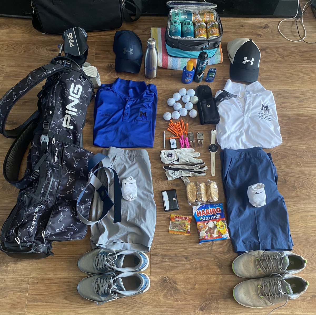 Ready for the longest day of golf challenge tomorrow in aid of Macmillan Cancer Support. If you can offer any support it would be much appreciated! Time for dinner and bed, early start tomorrow! Am I missing anything? 
#MacmillanCancerSupport
bit.ly/3CgC1p3