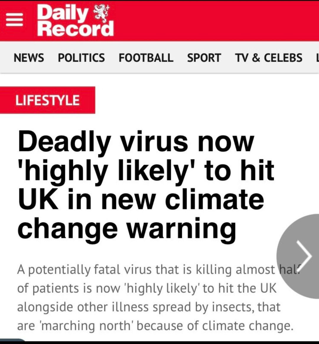 "Deadly" "virus" and "climate change" all in one headline 🙄😂