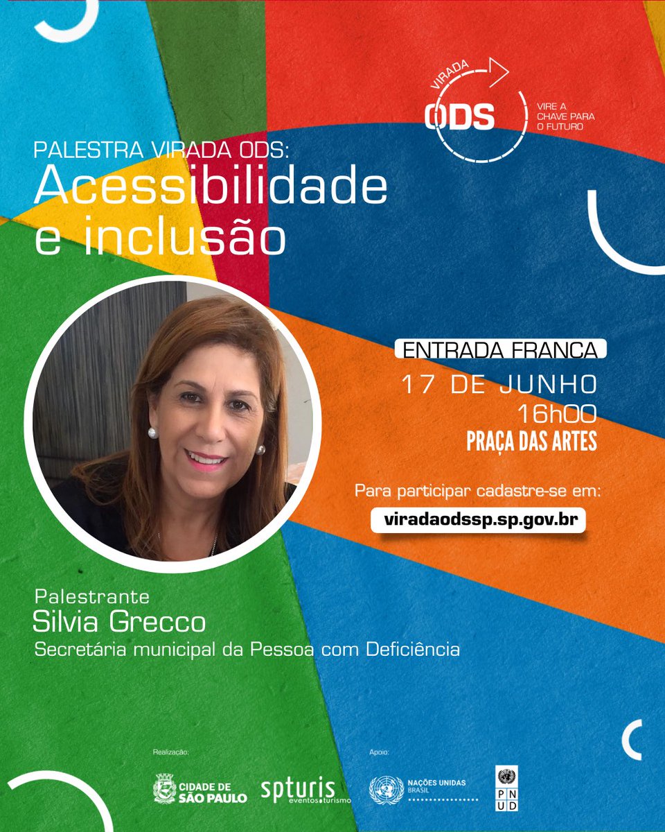viradaods's tweet photo. No dia 17/06, convidamos a Secretária municipal da Pessoa com Deficiência, Silvia Grecco a ser mediadora do painel Acessibilidade e Inclusão.

Participe! Fique de olho nas próximas postagens para você conhecer os próximos integrantes do painel. 

Venha somar conosco. 🌏 https://t.co/DZazEmrj60