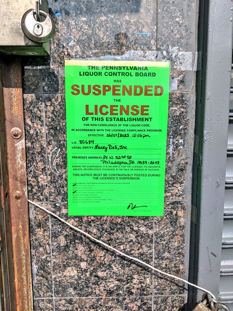 corner store got l&amp;i'd for not having seats?