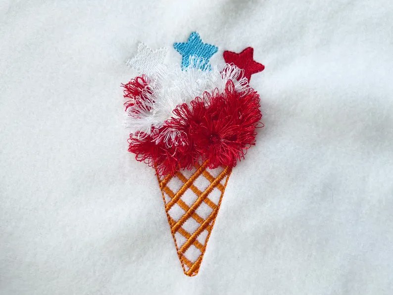 Patriotic ice cream 
etsy.com/listing/148489…

#machineembroiderydesign #machineembroidery #embroidery #embroiderydesign #machinebroderie #bordado #Stickdatei #chebille #fringe #ITHembroidery #fringed #patriotic #icecream #waffle #kids #stars #artapli #Independence #flag #etsy