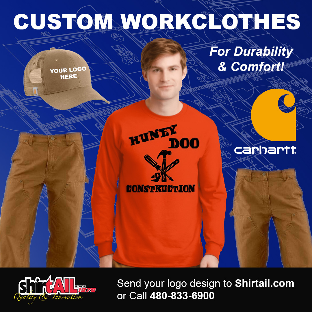 Experience durability and comfort with our exceptional custom work clothes at Shirtail.com! Simply send us your logo or design, and let us create the perfect attire for you.

For Prices &amp; To Order
Call: Toll Free: 877-447-8245

#CustomWorkClothes
#WorkwearSolutions