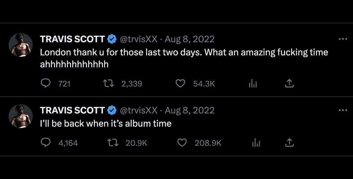 tervisscoot's tweet photo. Travis Scott is back in London... you know what that means https://t.co/hkKKCSye0v