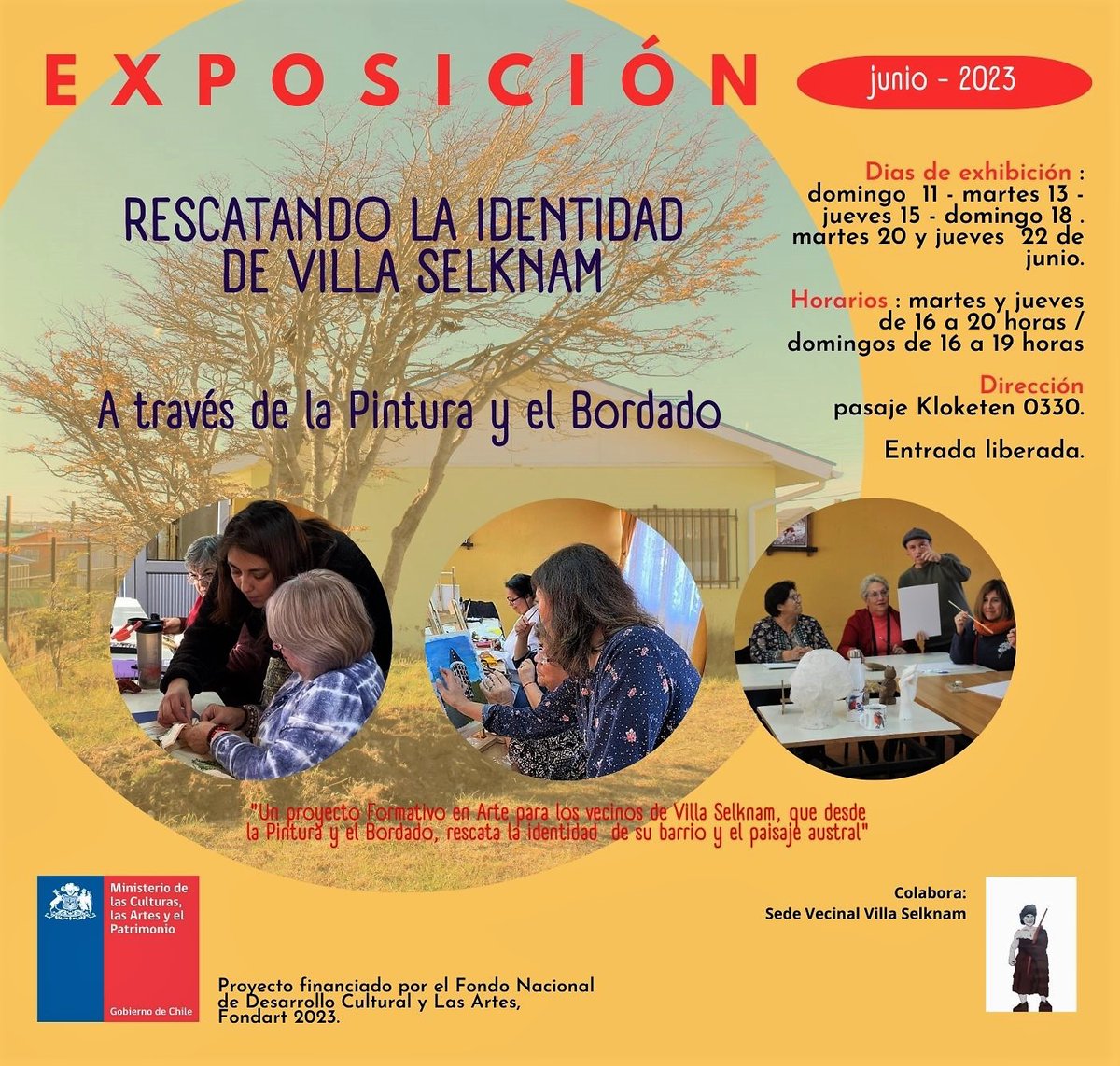 SalaocreTaller's tweet photo. Tod@s invitad@s a visitar la Exposición de Pintura y Bordado en la villa Selknam  de Punta Arenas. https://t.co/vxfYdjGqPg