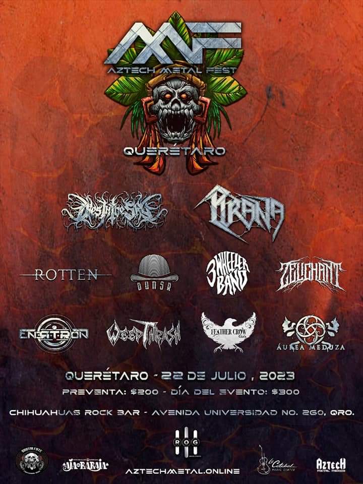 AztechMetalFest está listo! 
Ya definido el venue: #ChihuahuasBar  22 de julio 2023. 
Los esperamos!