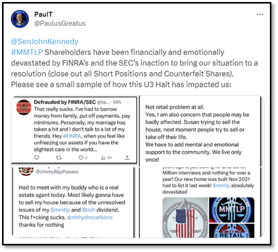 PaulusGreatus's tweet photo. #MMTLP Community:

I have sent out a total of 42 TWEETS to every member of the:
     • Congressional Financial Services Committee
     • Senate Sub-Committee on Securities, Insurance, and Investment

These Tweets contain 4 images (see below).

PLEASE RETWEET THEM!

Thank you! https://t.co/mzzWhRPt8t
