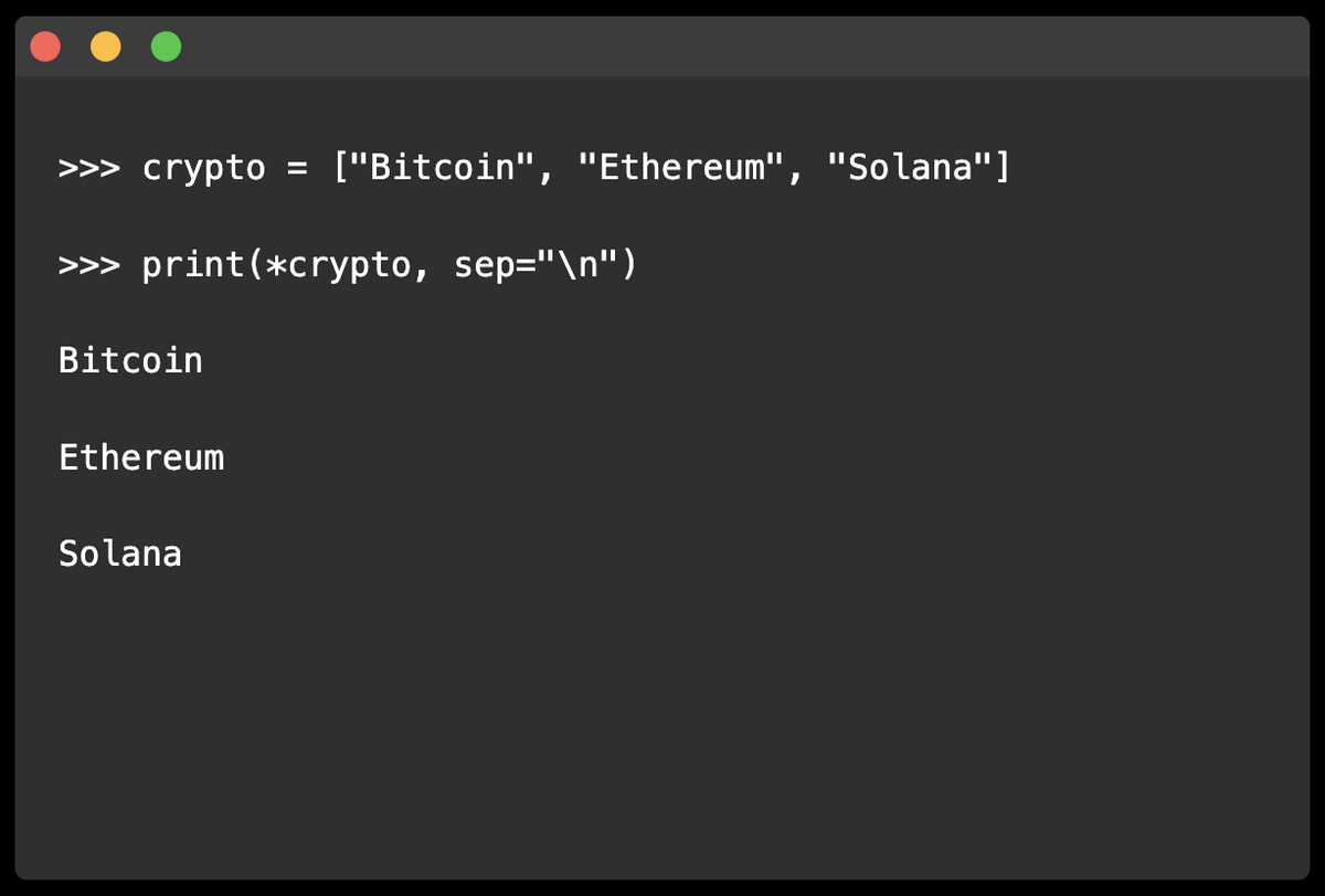 🚀 Pro-Tip: Want to print all elements of a list in #Python without a for loop?

#PythonTips #CodeOptimization #CodingHacks