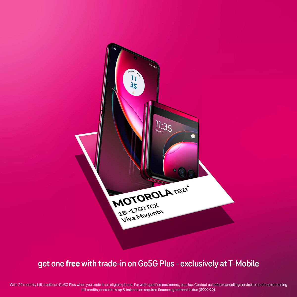 blessing your feed with the new ‘viva magenta’ @moto razr+ exclusively at @tmobile 👀​
​
pre-order here ➡️ ms.spr.ly/6017gmFC5
​
#TeamMagenta