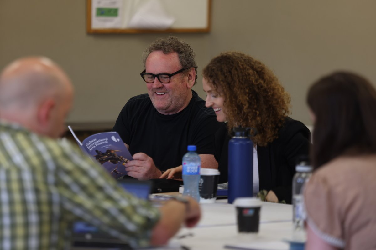 GalwayIntArts's tweet photo. #Bedbound Rehearsals Day 1 DONE ☑️
Oh to be a fly on the wall!
Colm Meaney and his daughter Brenda Meaney at the first day of rehearsals in Dublin for Bedbound by Enda Walsh which will open at #GAIF this July & play @3olympiatheatre in August.
Photos by Leon Farrell https://t.co/KVdWxmt3p2