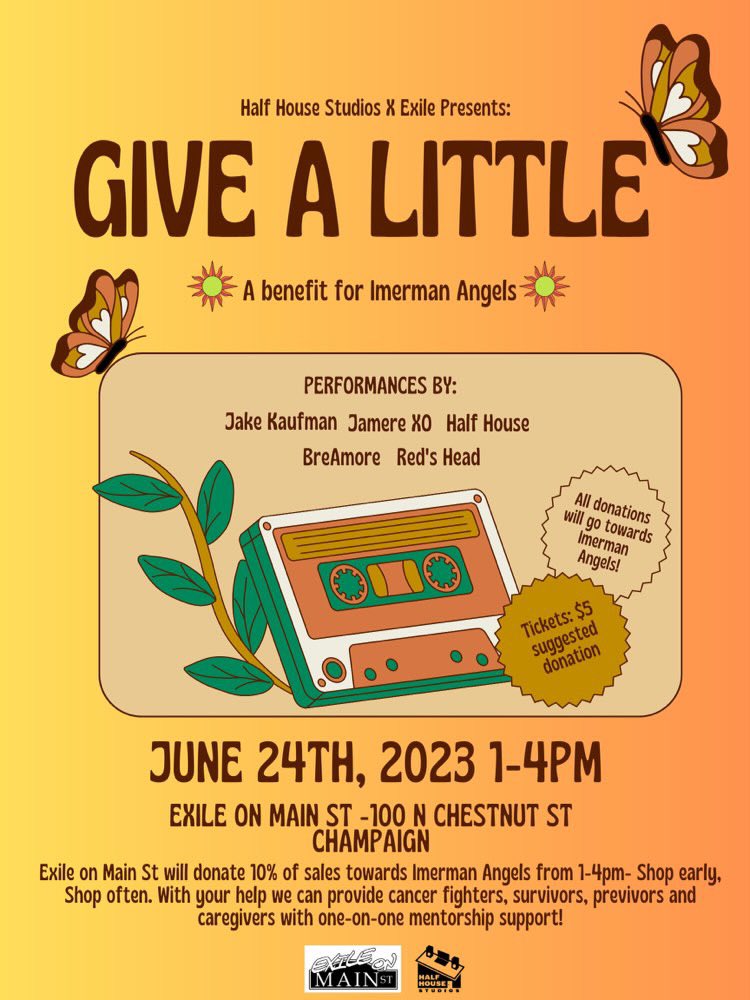 ChampaignIs's tweet photo. Hey this great event is back! Special thanks to @halfhousestu for everything and putting this great fundraiser together! Benefits @ImermanAngels ! Be sure to stop by, drop a donation in the box, and pick up some records from @exilemainst https://t.co/XmtobXOv8q
