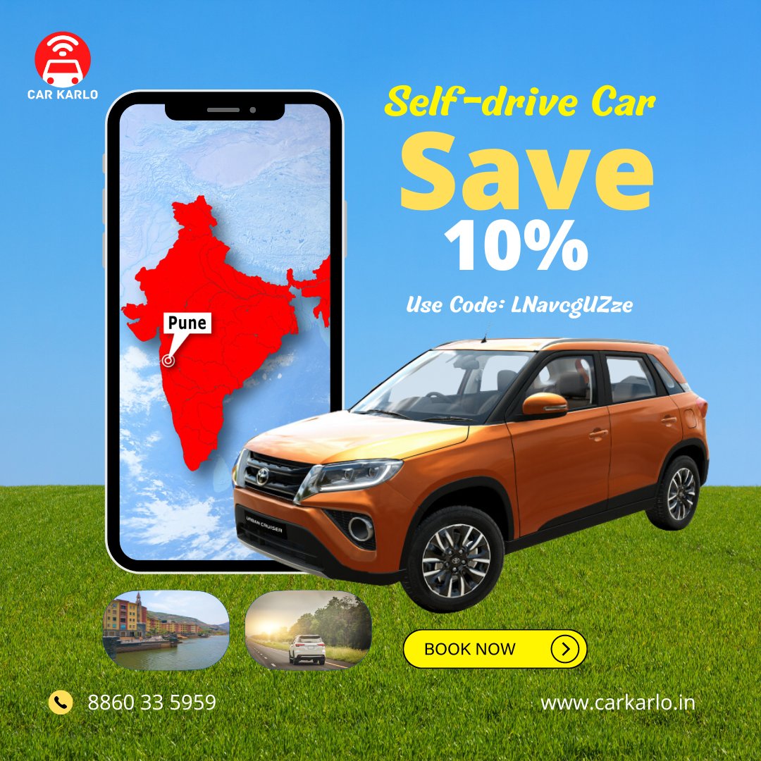 Rent a self-drive car in Pune with a 10% discount. 

#selfdrivecarrental #selfdrive #selfdrivecars #selfdrivecarspune #carrental #carsonrent #carrentals #caravansinpune #cartrip #travelblogger #travel #monsoondiaries #pune #things2doinpune