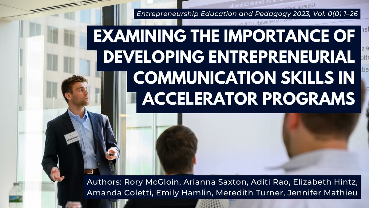 Congrats to Dr. Rory McGloin alongside his team of researchers for their publication!  🎉 This #research represents CCEI’s commitment to supporting entrepreneurs, and contributing knowledge and practices in entrepreneurial education and pedagogy.

Read: buff.ly/3PfJeNv