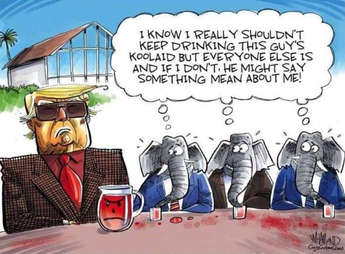 Republicans sure do love Kool-Aid

🧵1/3 #TrumpStoleNuclearSecrets #TrumpArraignment  #TrumpIndictment #TrumpStoleTheDocs #LockHimUp #JackSmith #DOJ #ABlueView