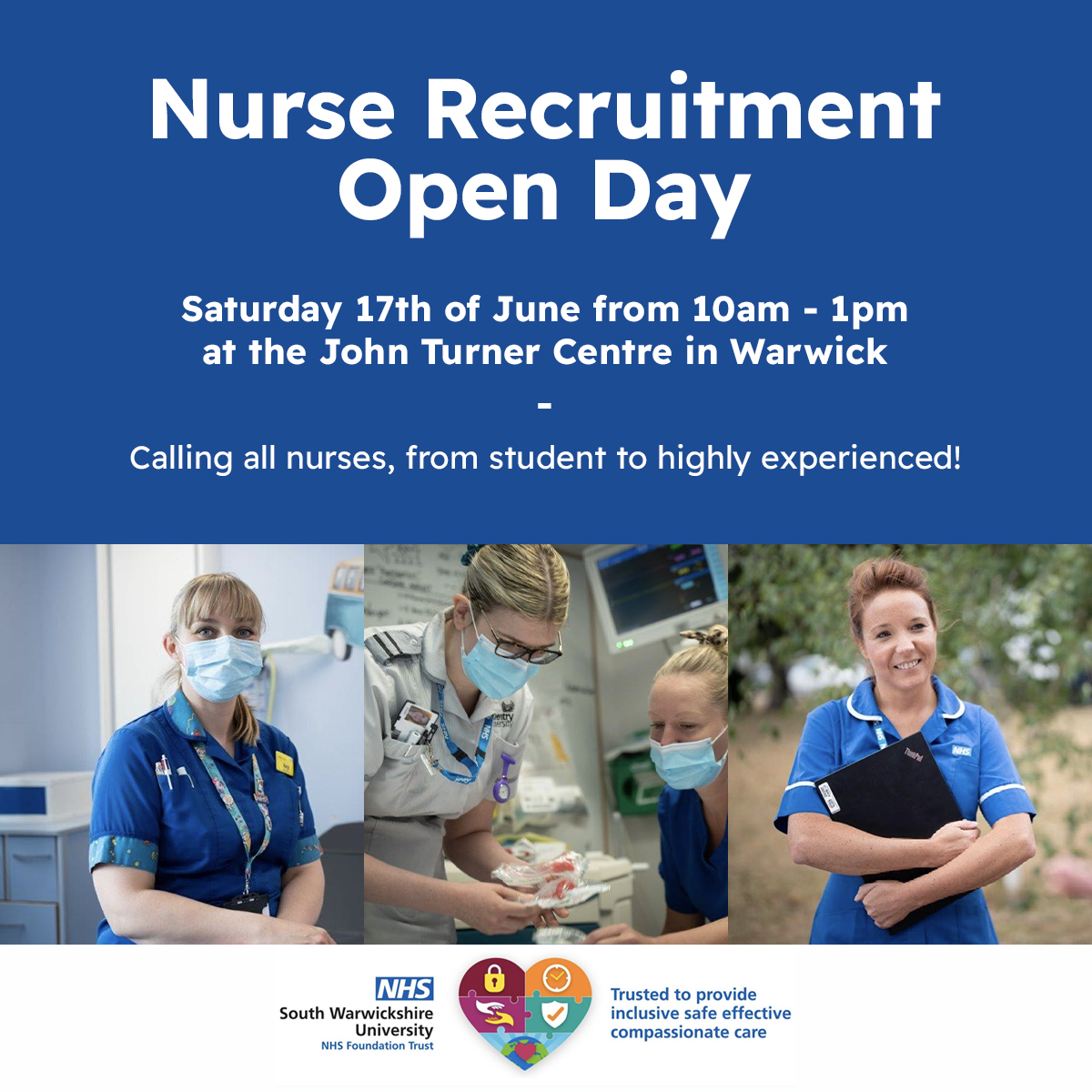 nhsswft's tweet photo. We are hosting a Nursing Recruitment Day on Saturday 17 June!

Continued professional development is a priority for all our employees &amp; we fully support staff to have a successful lifelong career with us. 

More info: https://t.co/ajjzzg1hmm https://t.co/kvWFhzdLlk