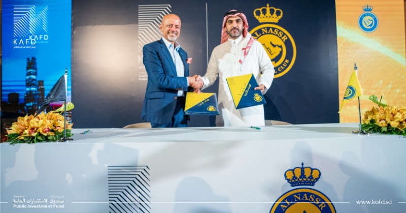 Kafd's tweet photo. #KAFD proudly signs in as an official platinum sponsor of @AlNassrFC. 

#GameChangers