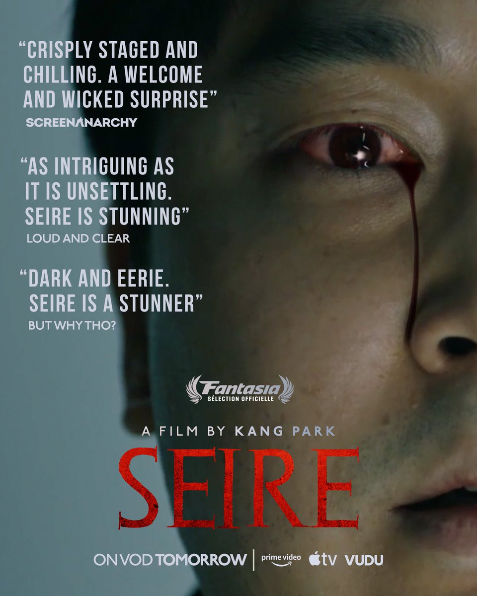 'Balances psychological probings and supernatural elements in deliberately disorienting and accomplished fashion.' (@Screendaily)

Kang Park’s @FantasiaFest selection, SEIRE, arrives on VOD tomorrow and is now available for pre-order on Apple TV and Vudu:
filmmovement.com/product/seire