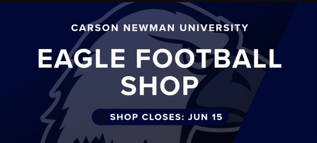 Team Shop Closes Today❕Grab Some Gear for the Upcoming Season 🦅
#TalonsUp #BeTheOne #CarsonNewmanFootball