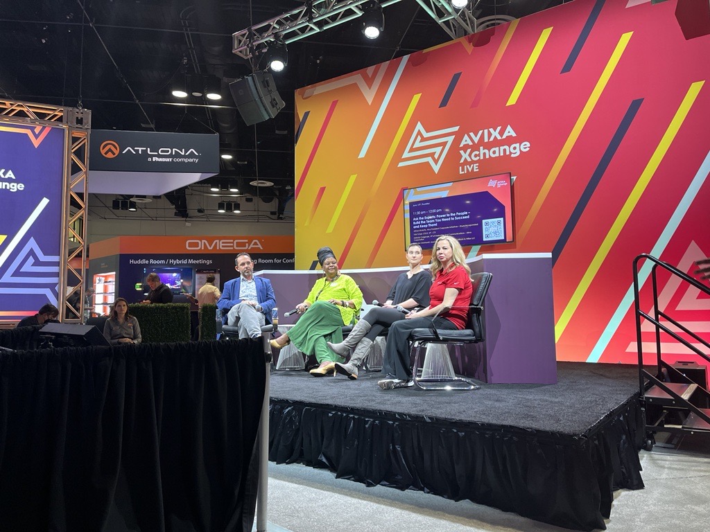 Ask the Experts Session: "Power to the People - Building the Dream Team and Keeping Them"! A huge shoutout and heartfelt gratitude to <a href="/EbanksAlthea/">Althea Ebanks-Ricketts</a>, <a href="/tobitungl/">Tobi Tungl</a>, <a href="/MelodyCraigmyle/">Melody Craigmyle</a>, &amp; <a href="/NerdyGirlAV/">Jenn Steinhardt</a> for their valuable contributions!
#avtweeps #InfoComm23 #AVIXAXchangeLive