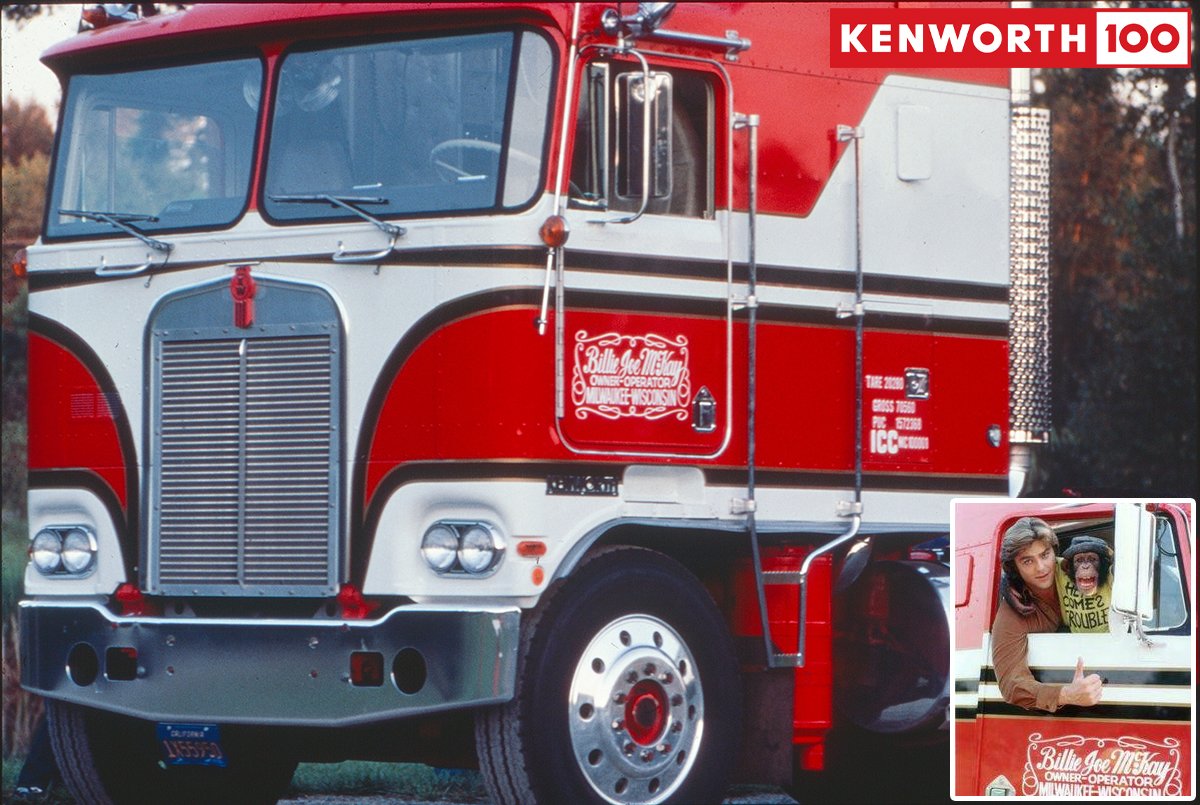 KenworthTruckCo's tweet photo. One of the most famous Kenworth K100’s around was the other star of the show BJ and the Bear. The show followed BJ McKay, played by Greg Evigan and his chimpanzee Bear on their adventures in trucking, running from 1978 - 1981. https://t.co/BzYh5wyaTn
#Kenworth #Kenworth100 #K100 https://t.co/z5CBiZLEBC