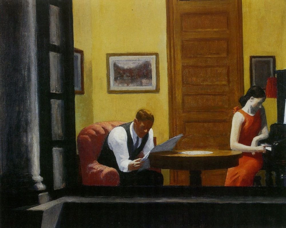 edward hopper'ın resimleri salinger'ın kitaplarıyla özdeşleşmiş kafamda. çünkü salinger'ın karakterleriyle hopper'ın insanları aynı çaresizliği ve hüznü paylaşıyor bence. bu yüzden ne zaman salinger'dan bir şey okusam hopper'ın bir resmine bakıyor gibi hissediyorum