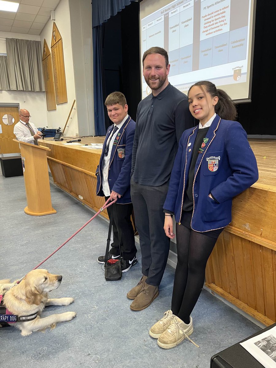 P7 transition day yesterday. Two of our outgoing captains shared the work of the wellbeing team at an assembly. One of them might have shed a little tear… any guesses which one…?? 🥰