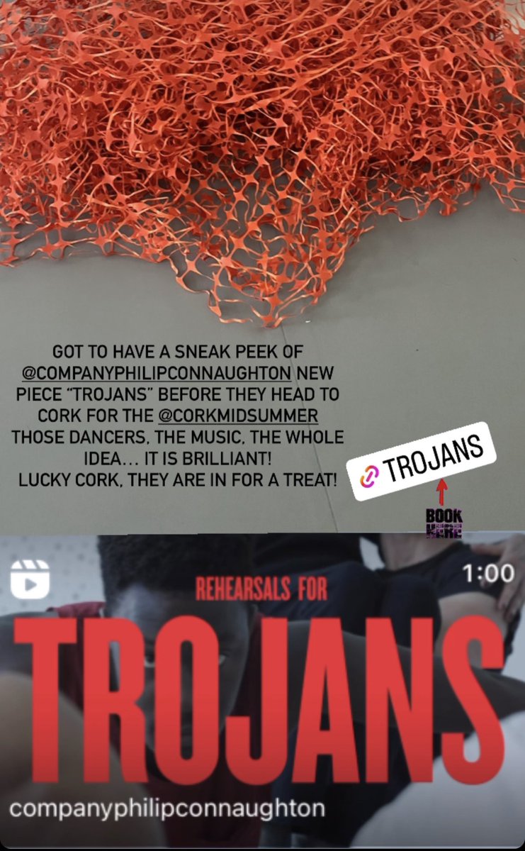 @CompanyPhilipCo new piece “Trojans” is brilliant, was lucky enough to see a rehearsal today. Bravo to all involved. Lucky Cork. @CorkMidsummer @OnceOffHQ corkmidsummer.ticketsolve.com/ticketbooth/sh…