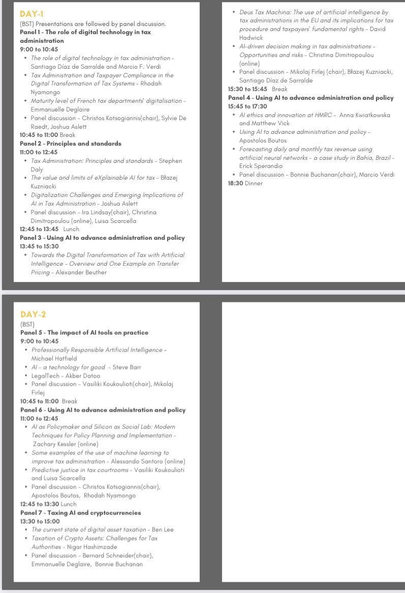 AI in #tax, #audit and #fintech workshop on 22-23 June sponsored by ⁦@turinginst⁩ and organised by ⁦@PeopleCentredAI⁩ ⁦@TARC2013⁩ ⁦@sbsatsurrey⁩ ⁦@QMUL ⁦@UniOfSurrey⁩ Looking forward to chairing 2 sessions @UofEBusiness⁩ ⁦@UniofExeter⁩